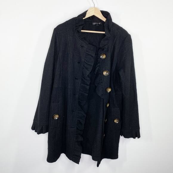 August Silk Womens Wool Sweater Jacket Size L Lagenlook Artsy Long Line - Picture 1 of 6